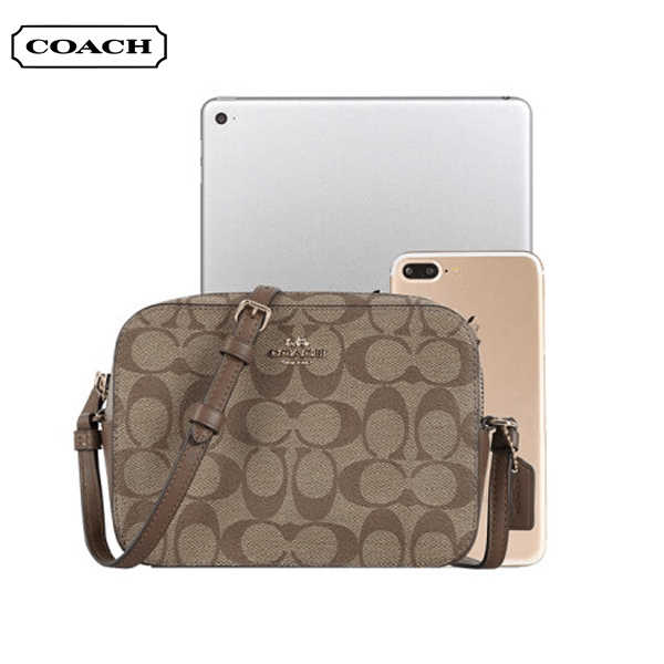 COACH 經典馬車LOGO PVC 拉鏈相機包