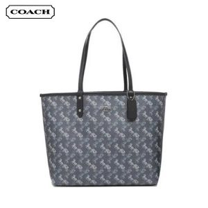 COACH City 馬車滿印皮革雙面托特包 單肩手提包 女款