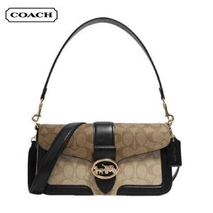 COACH Georgie 浮雕馬車LOGO撞色兩用酒神包