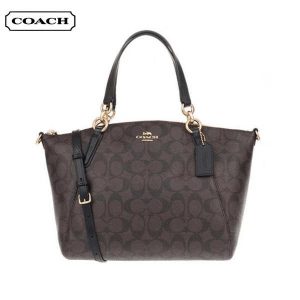 COACH 經典雙C紋印花單肩包 斜挎包 餃子包 女款 深棕色