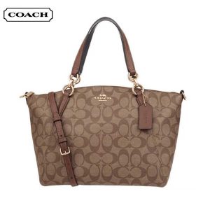 COACH 經典C紋印花單肩斜挎包 餃子包 女款 棕色
