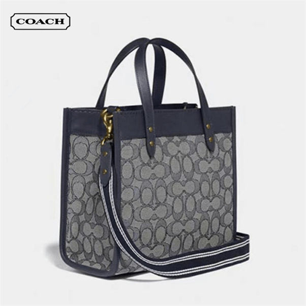 COACH 經典標誌緹花 FIELD 22號 托特包