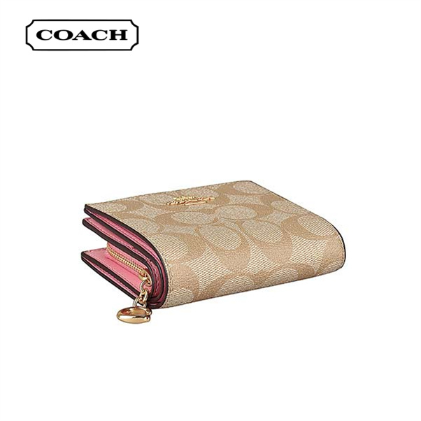 COACH SNAP 金字馬車LOGO PVC 對折式錢包
