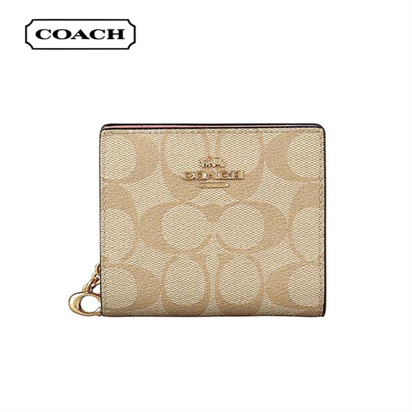 COACH SNAP 金字馬車LOGO PVC 對折式錢包