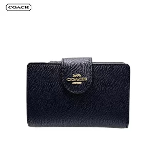 COACH 蔻馳 女士簡約時尚中夾 零錢包 6390 深藍