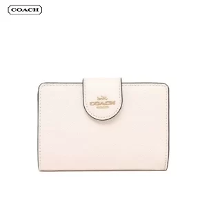 COACH 蔻馳 女士簡約時尚中夾 手拿零錢包 白色 6390