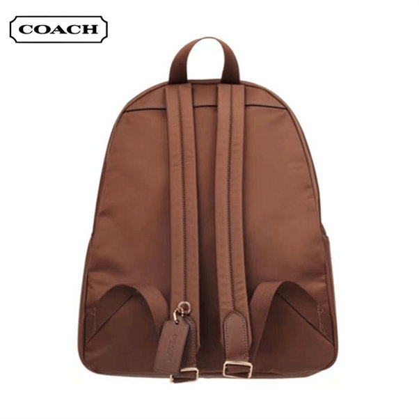 COACH 蔻馳 Charlie 30 經典老花雙肩包 中號 卡其棕色