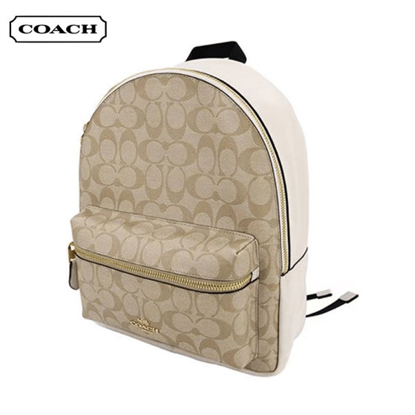 COACH 蔻馳 Charlie 27 經典老花雙肩包 中號