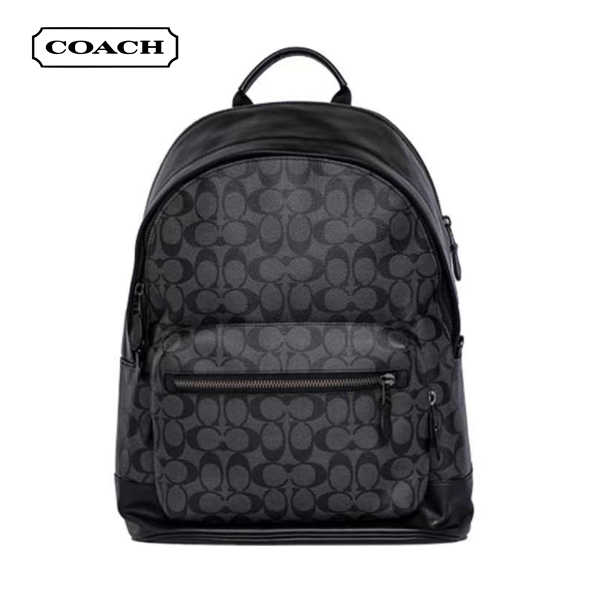 COACH 蔻馳 West 皮質拉鏈雙肩包