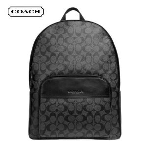 COACH 男士經典印花PVC雙肩包 大容量休閒旅行包 電腦包
