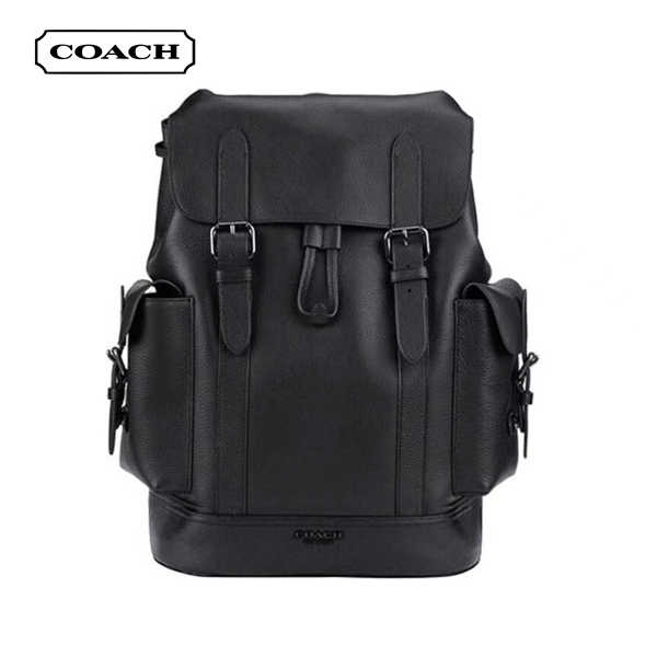 COACH Hudson 皮革翻蓋雙肩包