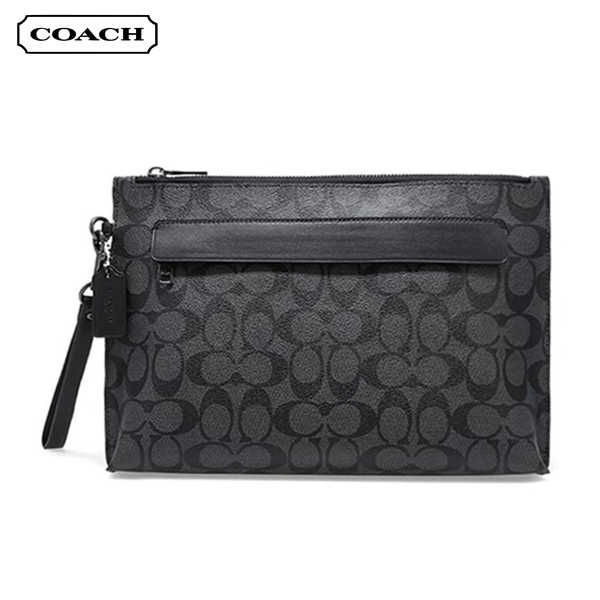 COACH 男士經典PVC皮革手拿包