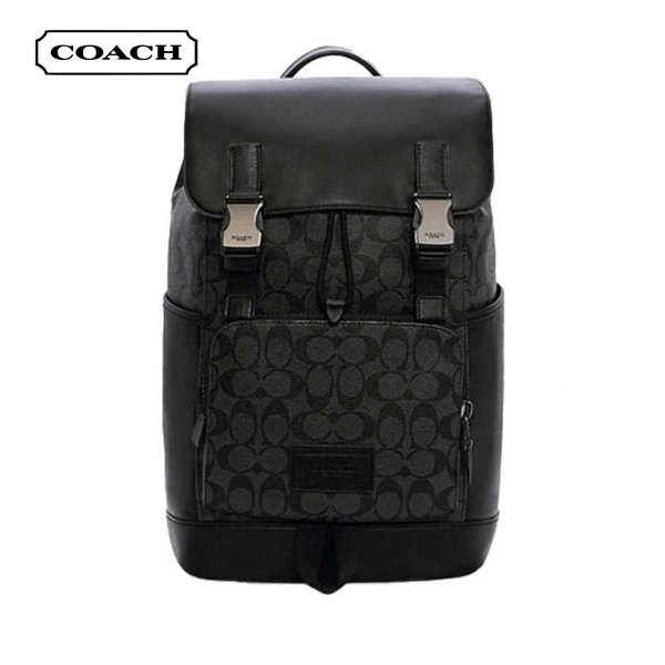 COACH Track 老花拼色雙肩包