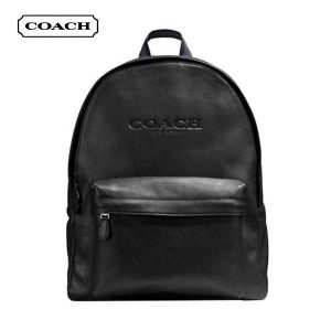 新款 COACH 男士皮質雙肩包 電腦包 背包 黑色