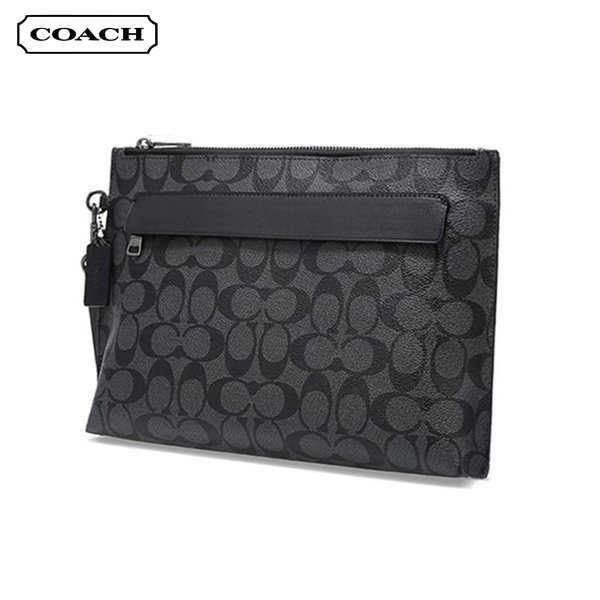 COACH 男士經典PVC皮革手拿包