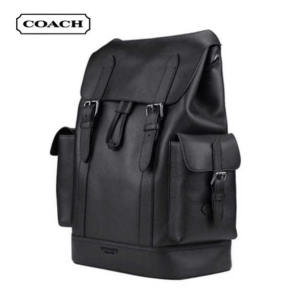 COACH Hudson 皮革翻蓋雙肩包