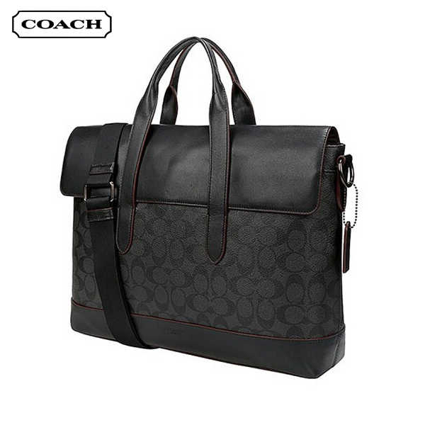 COACH 男士翻蓋PVC配皮公事包