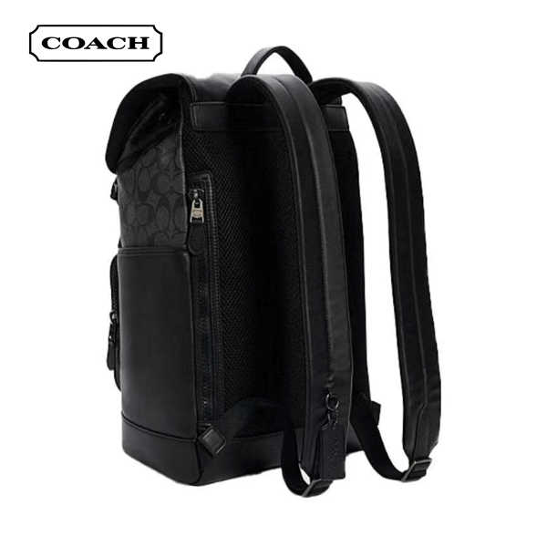 COACH Track 老花拼色雙肩包