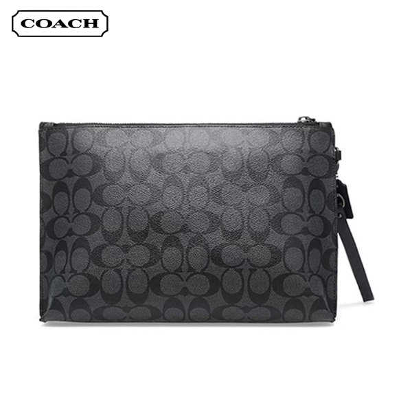 COACH 男士經典PVC皮革手拿包