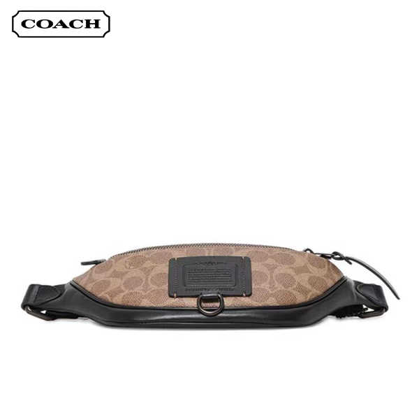 COACH Rivington 经典老花Logo貼飾休閒胸包