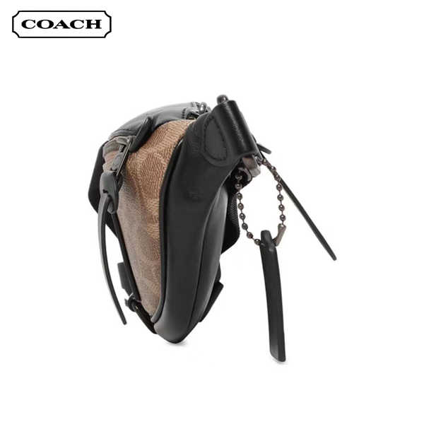 COACH Rivington 经典老花Logo貼飾休閒胸包