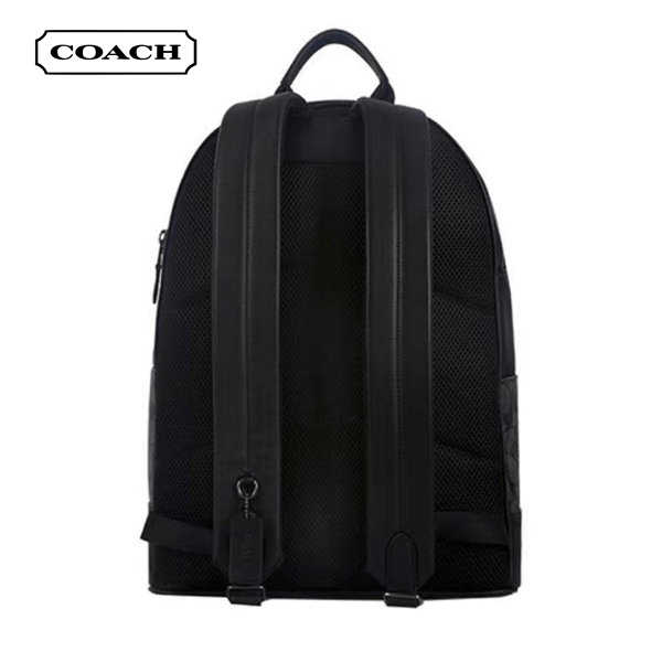 COACH 蔻馳 West 經典老花藍白條紋男士雙肩包