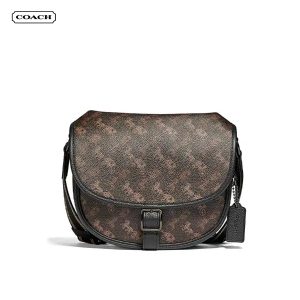 COACH Hitch 經典標誌馬車LOGO翻蓋皮革斜挎包