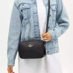 COACH Jamie立體馬車LOGO 荔枝紋皮革相機包