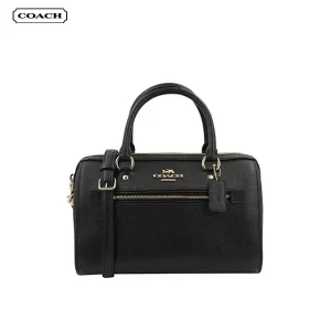 【2色】COACH Rowan 金字LOGO防刮皮革手提斜挎包 波士頓包