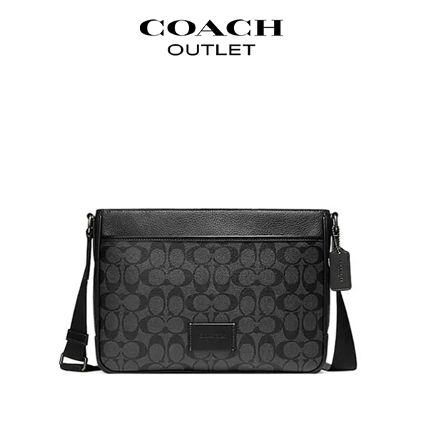 COACH DISTRICT 經典標誌男士單肩斜背包