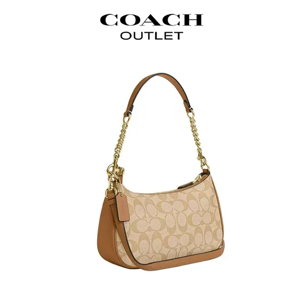 COACH Teri 24 老花皮革腋下單肩包