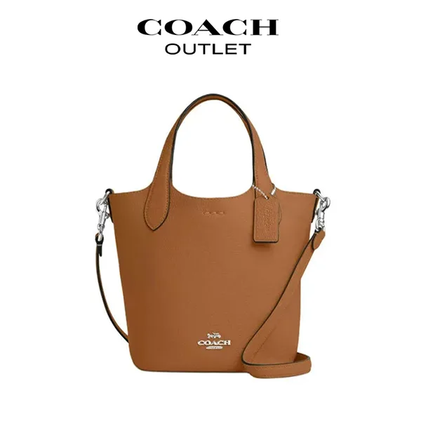 COACH HANNA 17 帆布皮革手提包