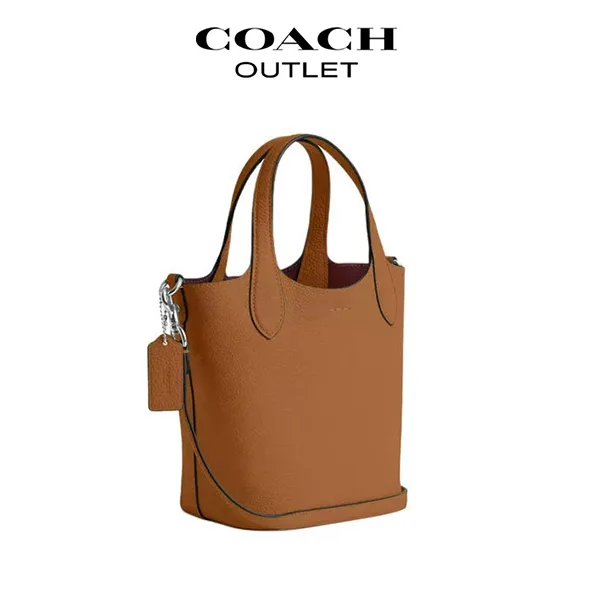 COACH HANNA 17 帆布皮革手提包