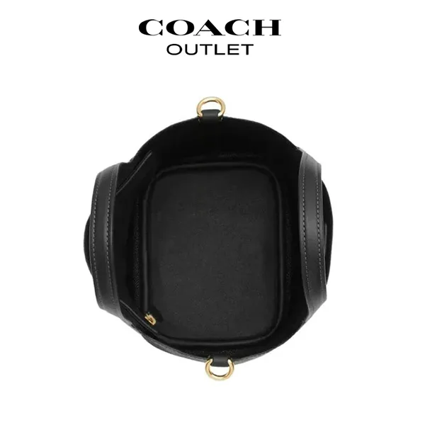 COACH HANNA 17 帆布皮革手提包