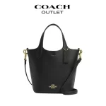 COACH HANNA 17 帆布皮革手提包