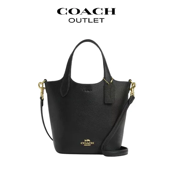 COACH HANNA 17 帆布皮革手提包