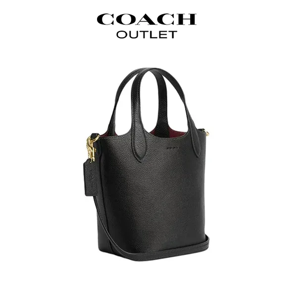 COACH HANNA 17 帆布皮革手提包