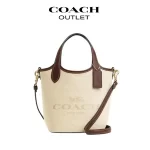 COACH HANNA 17 帆布皮革手提包