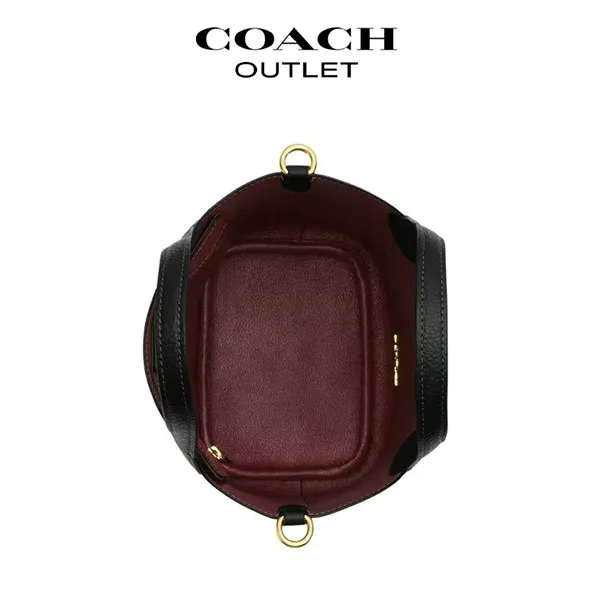 COACH HANNA 17 帆布皮革手提包