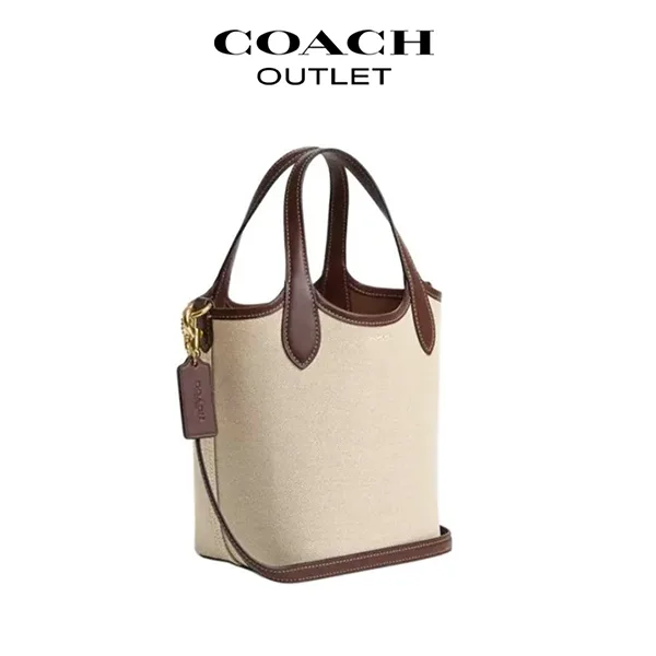 COACH HANNA 17 帆布皮革手提包