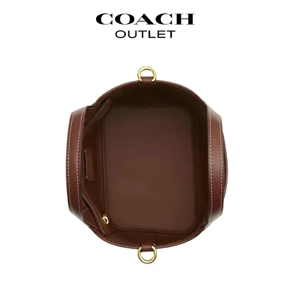 COACH HANNA 17 帆布皮革手提包