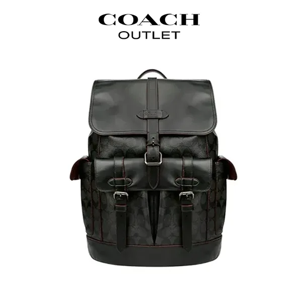 COACH HUDSON 經典 SIGNATURE 緹花後背包