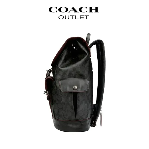 COACH HUDSON 經典 SIGNATURE 緹花後背包