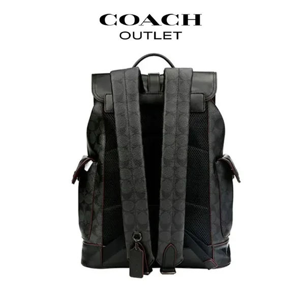 COACH HUDSON 經典 SIGNATURE 緹花後背包