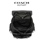 COACH Hudson 荔枝紋皮革翻蓋後背包