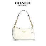 COACH Teri 24 老花皮革腋下單肩包 白色